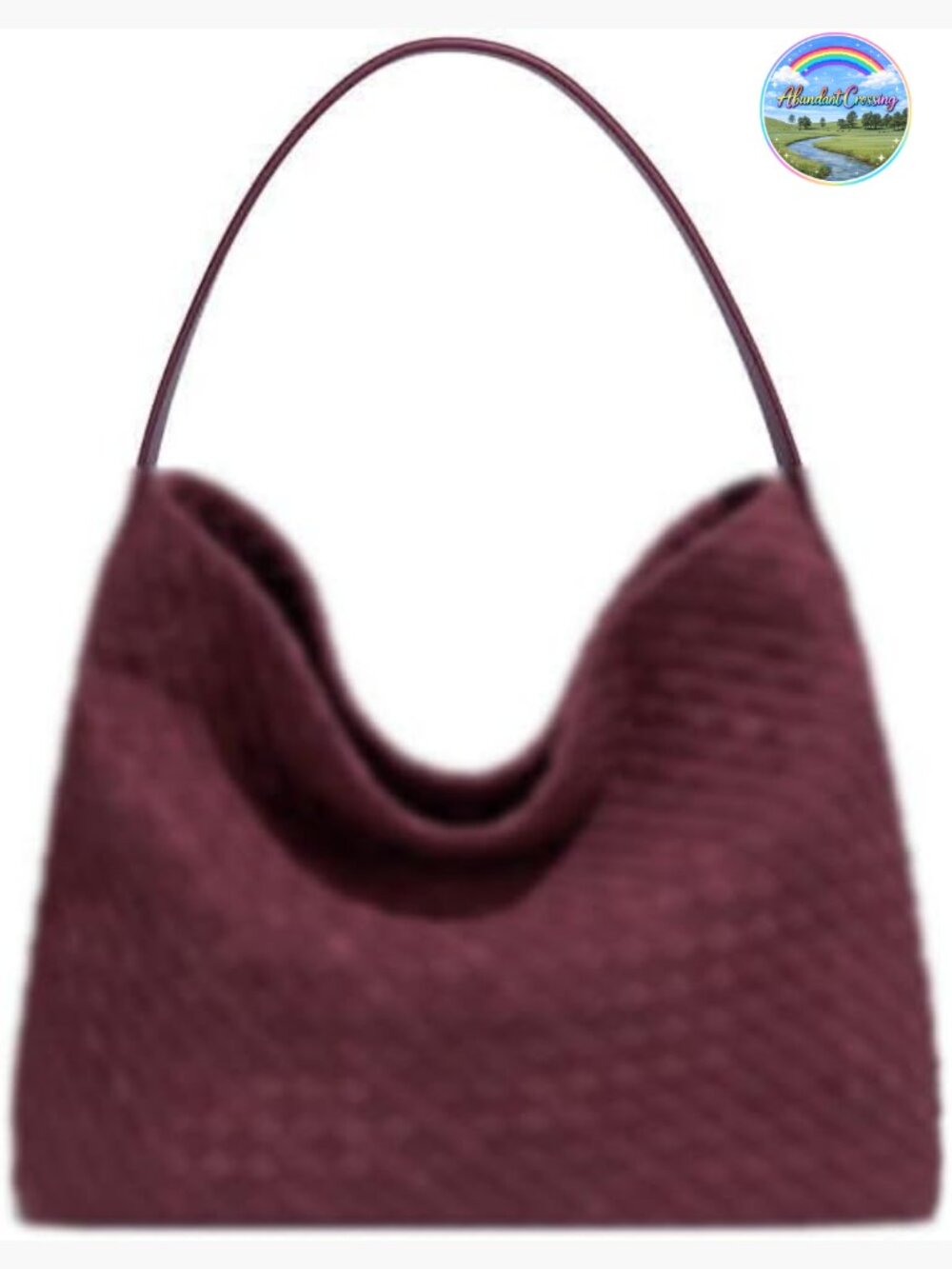 Faux Suede Woven Hobo Shoulder Bag Tote Handbag Work Travel